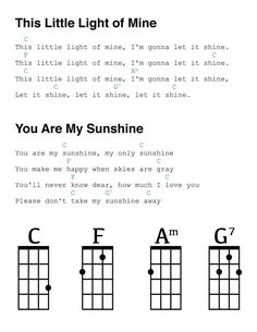 the guitar chords for this little light of mine