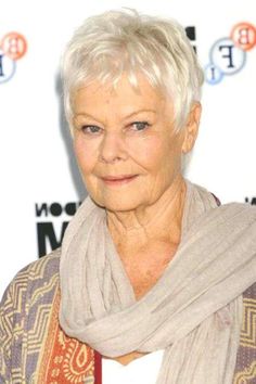 Judy Dench Hair, Judy Dench, Short Silver Hair, Over 60 Hairstyles, American Hairstyles, Judi Dench, Trendy Short Haircuts, Mom Hairstyles, Lost Hair