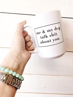 #Coffee painted coffee mugs Me And My Dog, Dog Quotes Funny, Ideas Quotes, Trendy Quotes, Mug Printing, Funny Coffee, Funny Coffee Mugs, Dog Quotes, Coffee Humor