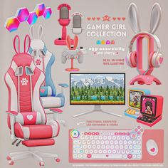 an advertisement for the nintendo wii game girl collection, featuring bunny ears and other accessories