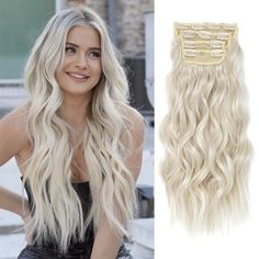 PRICES MAY VARY. Thick Hair Extensions Material: This clip in hair extensions is made of high quality heat resistant synthetic fiber,natural,soft,smooth and light weight,looks very real as human hair.The BB clips imported from Korea,securely and durable. The Clip on hair Extensions Weight: about 200g/pack,Size:： 20inches,includes: 2 pieces 4.8 inches wide with 2 clips,1 piece 6 inches wide with 3 clips,and 1 pieces 7 inches wide with 4 clips. Easy to Use: Don’t need tape and glue,just with BB cl Increase Hair Length, Ash Blonde Hair Extensions, Clip On Hair Extensions, Thick Hair Extensions, Brown Hair Extensions, Hair Extensions Clip, Wavy Hair Extensions, Blonde Hair Extensions, Hair Extension Clips