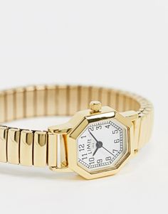 Watch by Limit Something for your wrist Expanding bracelet strap Octagonal bezel White dial Numbered markers Analogue quartz movement Slip-on style Analog Watch, White Dial, Luxury Handbags, Gold Watch, Quartz Movement, Bracelet Watch, Markers, Asos, Latest Trends