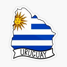 the flag and map of the country of uruguay sticker