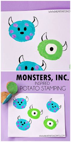 this is an image of monsters stamping