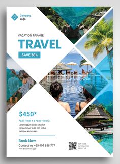 a travel flyer with photos and text on it