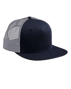 Surfer Trucker Cap - NAVY/ GREY - OS | Big Accessories Surfer Trucker Cap in Navy Blue/Gray | Cotton Navy Grey, Custom Decor, Black Cap, Snap Backs, Grey Cotton, Trucker Hats, Trucker Cap, Cotton Twill, Hats For Women