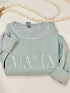 Mom Crewneck Sweatshirt, Grandpa Embroidery, Mama Embroidered Sweatshirt, Neutral Sweatshirt, Mama Pullover, Dad Baby Shower Gift, Baby Shower Gift For Mom, Embroidery Business, Color Sweatshirt