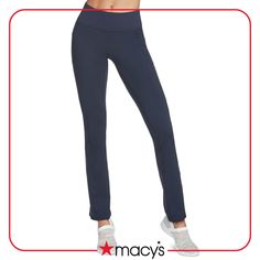 in stock Sporty Mid-rise Pants With Comfort Waistband, Navy Straight Leg Athleisure Bottoms, Navy Stretch Straight Leg Bottoms, Sporty Fitted Straight Leg Bottoms, Navy Full-length Athleisure Bottoms, Casual High Rise Pants With 4-way Stretch, Navy Full Length Athleisure Bottoms, Blue Stretch Pants With 5-inch Inseam, Blue Comfort Stretch Straight Leg Pants