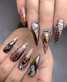 Stiletto Nails Design, Acrylic Stiletto Nails, Nails Design Ideas, Art Designs Ideas, Beautiful Nail Designs