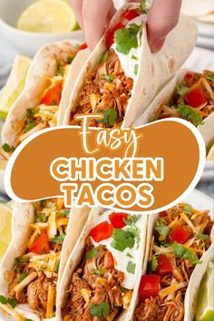 the chicken tacos are ready to be eaten