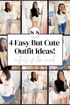 These easy but cute outfit ideas are all options for that comfy yet stylish combo we're all searching for! You can easily recreate any of these outfits and you can even find links to all the pieces shared! #easyoutfits #cuteoutfits #outfitinspo Gingham Top Outfit, Slip Skirt Outfit, Monday Outfit, Sweater Vest Outfit