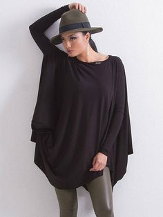 Sku CY-!89714 Material Cotton-blend Style Loose , Batwing Sleeves Feature Asymmetric Occasion Casual , Simple Seasons Spring , Autumn Type T-Shirts Tops Color BLACK Size S,M,L,XL Please consult the size chart we provide for this item's measurements to help you decide which size to buy.Please note: There may be 1-3cm differ due to manual measurement.CMINCH Bust Shoulder Sleeve Length S 142 61 55 92 M 146 62 56 94 L 150 63 57 96 XL 154 64 58 98 Oversized Black Top For Layering, Fall Tops With Asymmetrical Hem, Solid Color Fall Tops With Asymmetrical Hem, Oversized Tops With Asymmetrical Hem For Fall, Asymmetrical Lagenlook Top In Solid Color, Solid Asymmetrical Hem Top For Layering, Versatile Batwing Sleeve Tops For Layering, Lagenlook Solid Top With Asymmetrical Hem, Lagenlook Solid Color Top With Asymmetrical Hem