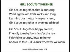 a poem with the words girl scouts together