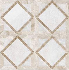 a white and brown tiled floor with diamond shaped tiles on the top, bottom and bottom