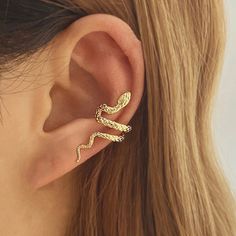 45062891765972 Hot Necklaces, Earrings Model, Clip Earring, Golden Earrings, Punk Vintage, Snake Earrings, Wedding Jewelry Earrings, Ear Cuffs, Modern Earrings