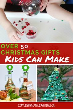 over 50 christmas gifts kids can make with their own hands and feet, including an ornament