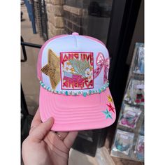 This trucker hat is custom made by us and ready to ship! If you would like us to customized you a trucker hat just send us an email to brooke@texastwoboutique.com CC Brand Hat with Adjustable Back Trendy Pink Hats For Music Festival, Cute Festival Trucker Hat, Adjustable Trucker Hat For Festivals, Adjustable Flat Bill Trucker Hat For Festivals, Pink Trucker Hat With Curved Brim For Festivals, Whimsical Adjustable Trucker Hat, Adjustable Trucker Hat For Music Festival, Fun Pink Hat For Music Festival, Festival Trucker Hat Snapback, One Size