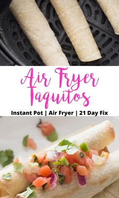 air fryer jaquitas with text overlay that reads, air fryer jaquitas instant pot / air fryer 21 day fix