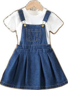 Toddler Denim Skirt, Toddler Denim Dress, Kids Denim Dress, Girls Chambray Dress, Girls Denim Dress, Girls Pinafore, Denim Dresses, Girls Denim, Pinafore Dress