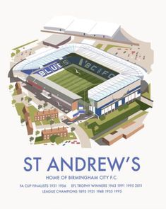 st andrews's home of birmingham city football club in england, designed as an aerial view