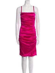 Dolce & Gabbana Silk Slip DressPinkPleated AccentsSleeveless with Square NecklineConcealed Zip Closure at BackDesigner Fit: Dresses by Dolce & Gabbana typically fit true to size. Silk Slip, Knee Length Dress, Dress Length, Knee Length, Dolce And Gabbana, Dress Outfits, Silk, Square, Tags