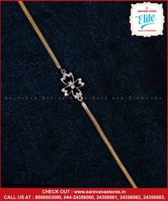 Stunning diamond chain bracelet with the pendant crafted in the shape of floral that make them simple and elegant choice of entourage statement. #diamondbracelet Check out : www.saravanastores.in Call us at : 8056003000, 044-24356060, 6061, 044-24356062, 044-24356063 #diamondbraceletdesign #diamondbraceletmodels #diamondbraceletcollection #diamondbraceletset #saravana #saravanaelite #saravanadiamond #diamonds #diamondring #engagementnecklace #necklace #Chennai #SaravanaStoresEliteDiamonds Simple Chain Bracelet, Diamond Thali Chain Designs, Mogapu Thali Chain, Mugappu Designs, Wedding Thali, Mugappu Chain, Thali Chain, Diamond Chain Bracelet, Pretty Gold Necklaces