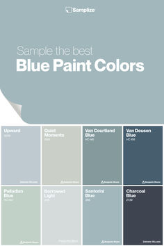 blue paint colors with the words sample the best blue paint colors in each color palette