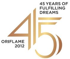 the 45 years of fulfling dreams logo for oriflame 2012 is shown