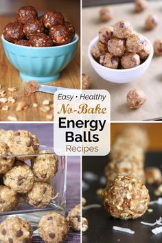 no bake energy balls recipe collage