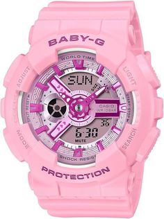 CASIO BABY-G BA-110YK-4AJF Pink Y2K Fashion Analog Digital Women Watch New 100% genuine Item. Condition: Brand New Manual Language:Japanese Warranty: Valid only in Japan (international warranty not included) ●Shock-resistant structure ●10 ATM waterproof function ●World time ●Stopwatch ●Timer ●Time alarm ●Full auto calendar ●12/24 hour display switching ●Operation sound ON/OFF switching function ● LED light (with afterglow function) Model number BA-110YK-4AJF Case Shape Round Windshield Material Mineral glass Display Type Analog/digital Clasp Tongue buckle Case material Resin Case diameter/width 43.4 millimeters Case Thickness 15.8 millimeters Band Material/Type Resin Band Size 125mm-180mm Band Width 24.7 millimeters Band Color Pink Dial Color Pink Bezel Material Resin Bezel Features Fixed Baby G Watch, Casio Oceanus, Accessories Video, Time Alarm, Tokyo Shopping, Casio Edifice, Childrens Watches, Pink Y2k, Japanese Products