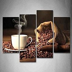 Grain Pictures, Painting Coffee, Crazy Art, Coffee Wall Art, Island Blue, Coffee Theme, Art Deco Wallpaper, Brown Wall Art, Shop Decor