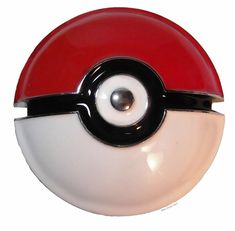 a close up of a pokeball on a white background