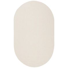 a white oval rug on a white background