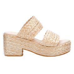 Braided raffia adds organic texture to this espadrille-inspired sandal raised on a walkable block heel and a lightly cushioned foot bed. $48.00