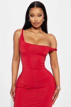 Available In Red. Maxi Dress One Shoulder Twist Strap Detail Lined Stretch Self: 87% Polyester 13% Spandex Lining: 100% Polyester Imported | Jasmine One Shoulder Maxi Dress in Red size XL by Fashion Nova Black Romper Shorts, One Shoulder Maxi Dress, Plus Size Mini Dresses, Woman Outfit, Midi Dress Plus Size, Plus Size Romper, Dress One Shoulder, Sheer Skirt, Scarf Dress