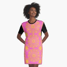 Get my art printed on awesome products. Support me at Redbubble #RBandME: https://www.redbubble.com/i/dress/Yellow-Flora-Mandala-Pattern-by-Cultradesign/65086954.TGIUM?asc=u Living Colors, Neon Aesthetic, Green Pattern, Pattern Graphic, Dress For Sale, Blue Pattern, Cute Pattern, Fashion Flats