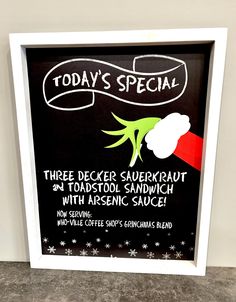 a sign on the wall that says today's special