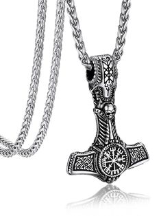 PRICES MAY VARY. ✦✦Viking Hammer Collection✦✦: This series includes four style hammer pendant necklaces, all design inspired from the thor's hammer in Viking Mythology. It is popular image but we did add something different on it and make it a stylish pendant. ✦✦Top Quality Material✦✦: The pendant basis and chain are made with 316L stainless steel, no inferior material as copper, no color-fading, durable and high stability, friendly to all skin types. ✦✦Cool Men Necklaces✦✦: An extraodinary beau Viking Style Nickel Free Pendant Necklace, Viking Style Stainless Steel Necklace For Gift, Mens Pendant Necklace, Viking Hammer, Men Necklaces, Viking Mythology, Viking Style Stainless Steel Pendant Necklace, Thor's Hammer Mjolnir, Thor's Hammer Necklace