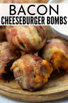 Fun Bacon Ideas, Bacon Wrapped Hamburger Roll, Meatballs Wrapped In Bacon, Bacon Cheeseburger Balls, Bacon Ideas Snacks, Bacon And Cheese Bites, Bacon Wrapped Ground Beef Recipes, Smoked Bacon Appetizers, Best Bacon Recipes