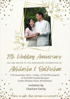 the wedding anniversary card is designed to look like it has an image of two people holding hands