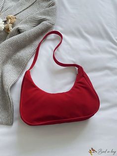 BirdinBag - Neon Red Hobo Bag - Sleek & Stylish Minimalist Design Hobo Bag Patterns, Neon Red, Red Bag, Hobo Bag, Bag Pattern, Minimalist Design, Style Casual, Sleek, Neon