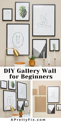 This step-by-step guide will walk you through an easy method of achieving a Pinterest-worthy gallery wall along with a full source list. Two Wall Gallery Wall, Diy Simple Wall Decor, 11x17 Gallery Wall, How To Arrange Frames On A Wall, Arranging Wall Art, Diy Gallery Frames, Galary Wall Ideas, Small Wall Gallery Ideas, Small Wall Art Ideas