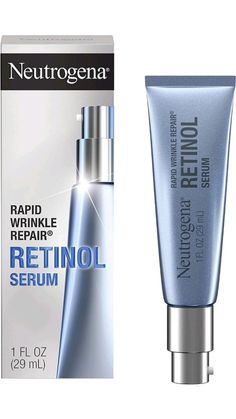 Neutrogena Rapid Wrinkle Repair Retinol Anti-Wrinkle Face Serum with Hyaluronic Acid, Daily Anti-Aging Facial Serum for Fine Lines & Wrinkles, Mineral Oil- & Dye-Free, 1 fl. oz Neutrogena Rapid Wrinkle Repair, Skin Care Salon, Wrinkle Repair, Skin Care Spa, Retinol Serum, Dye Free, Face Serum