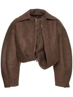 Jacquemus Le Manteau Feltro Raglan Crop Jacket In 970 Dark Grey - 52% Off | Editorialist