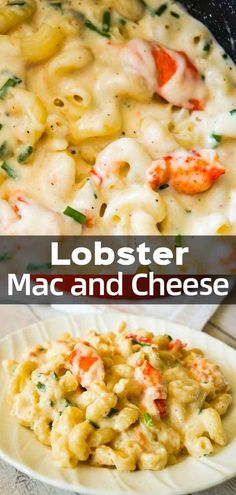 lobster macaroni and cheese in a white bowl