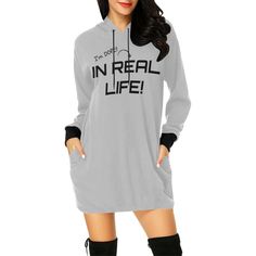 You simply cannot go wrong with a hoodie dress......Casual and sexy. Comfy yet stylish.... Featuring a soft fabric and an oversized fit, this hoodie dress can match with thigh boots for a modern look that is perfect for many occasions. • 195g/㎡. Made from 100% polyester.• Oversized silhouette with a hood, deep pockets and long sleeves.• Double-needle hemmed sleeves and bottom.• Machine wash cold. The print on garment body is unable to fade. Available Size: XS,S,M,L,XL,XXLNote: There might be ±5% Casual Sweatshirt Dress For Loungewear, Hooded Sweatshirt Dress With Drawstring Hood, Casual Hooded Sweatshirt Dress With Drawstring, Casual Cotton Sweatshirt Dress With Drawstring Hood, Oversized Hooded Sweatshirt Dress, Oversized Hooded Sweatshirt Dress Casual, Casual Oversized Hoodie Sweatshirt Dress, Casual Oversized Hooded Sweatshirt Dress, Casual Long Sleeve Sweatshirt Dress For Streetwear