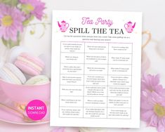 a pink tea party spill the tea game