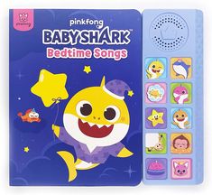 Pinkfong Baby Shark Bedtime Songs Sound Book |  | Safari Ltd® Shark Toys, Shark Nursery, Shark Books, Bedtime Songs, Baby Shark Song, Good Night Baby, Nursery Songs, Shark Toy, Nursery Rhymes Songs