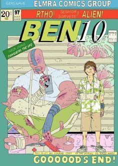 the cover to ben 10 is shown with an image of a man standing in front of him