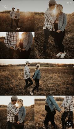 two people are standing in the middle of a field with their arms around each other